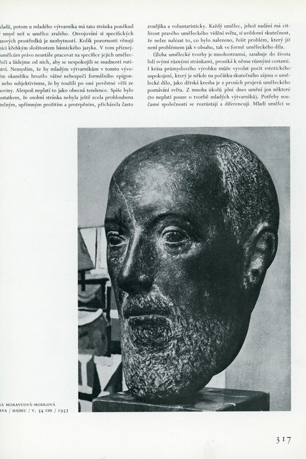 Eva Petrová, Poznámka o výstavě mladých v Brně, Výtvarné umění VIII, 1958, č. 7, s. 314–319 (317).